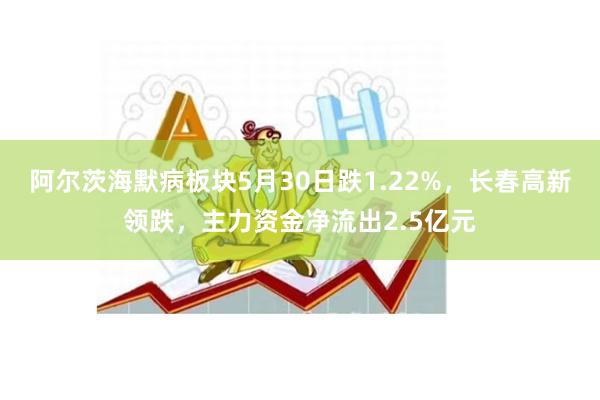 阿尔茨海默病板块5月30日跌1.22%，长春高新领跌，主力资金净流出2.5亿元