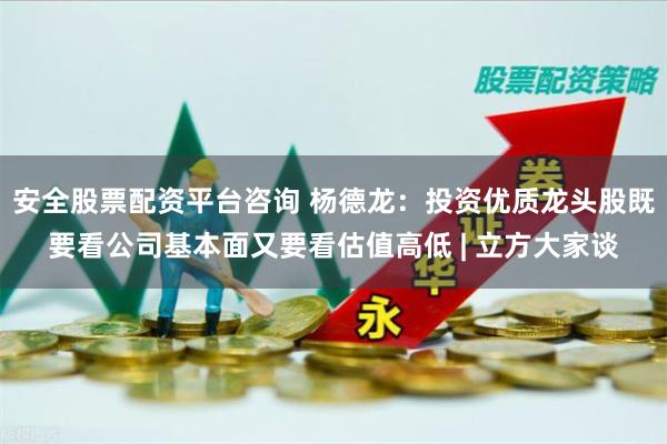安全股票配资平台咨询 杨德龙：投资优质龙头股既要看公司基本面又要看估值高低 | 立方大家谈