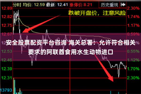 安全股票配资平台咨询 海关总署：允许符合相关要求的阿联酋食用水生动物进口