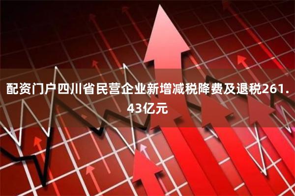 配资门户四川省民营企业新增减税降费及退税261.43亿元